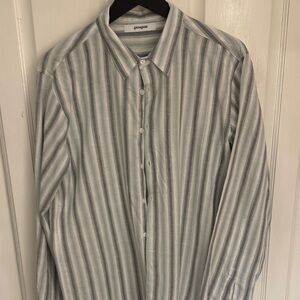 Gimaguas Green/Light Blue Striped Cotton Shirt